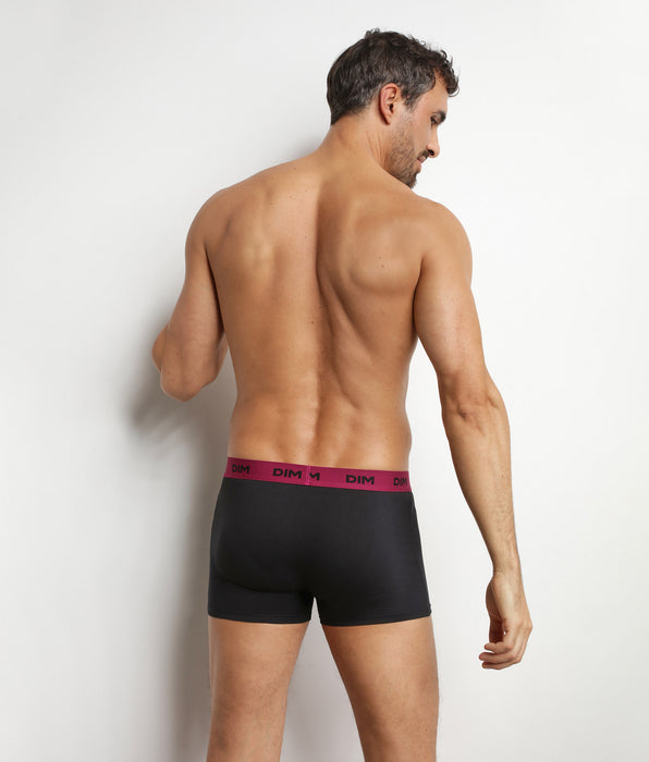 DIM Lot de 3 boxers homme noir ceinture colorée Retro Mix & Colors