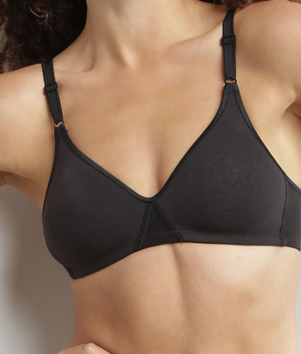 DIM Soutien-gorge triangle sans armature en coton Noir Dim Daily