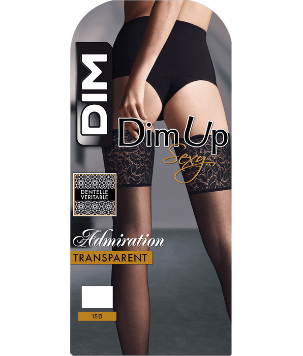 DIM Zwarte kousen DIM Up SEXY 15D brede kanten kousenband