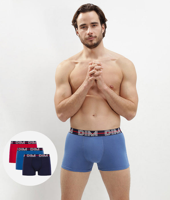 DIM Set van 3 rode, middernachtblauwe en lichtblauwe boxershorts - DIM Powerful