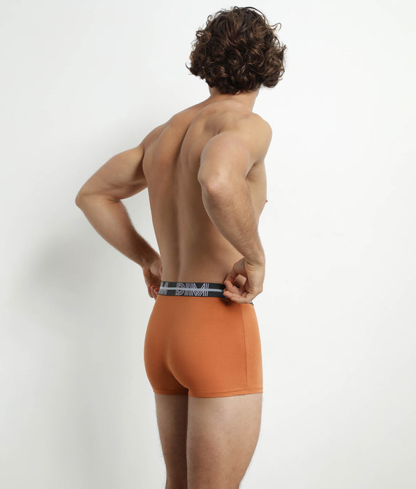 DIM Lot de 3 boxers homme à ceinture 3D Gris Bleu Orange Dim Powerful