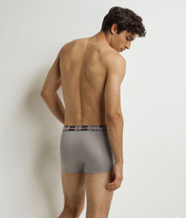 DIM Set van 3 Violetgrijze Terre Powerful boxershorts voor heren
