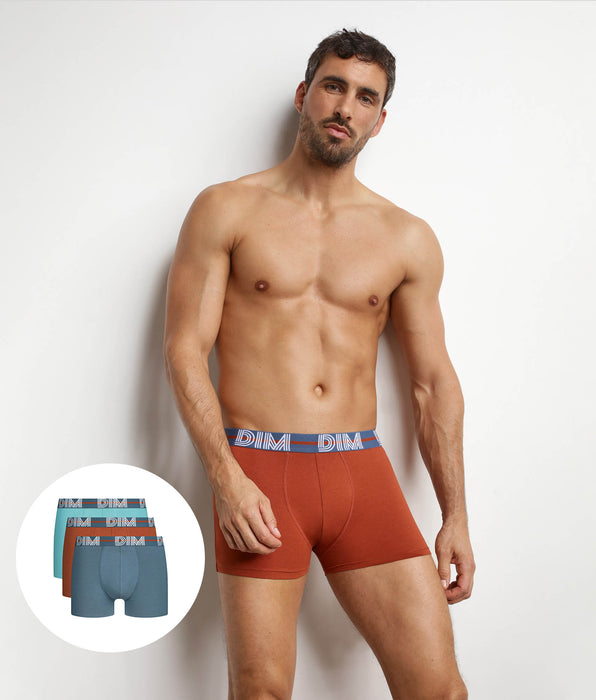 DIM Lot de 3 boxers homme noir ceinture graphique Cosmos Powerful