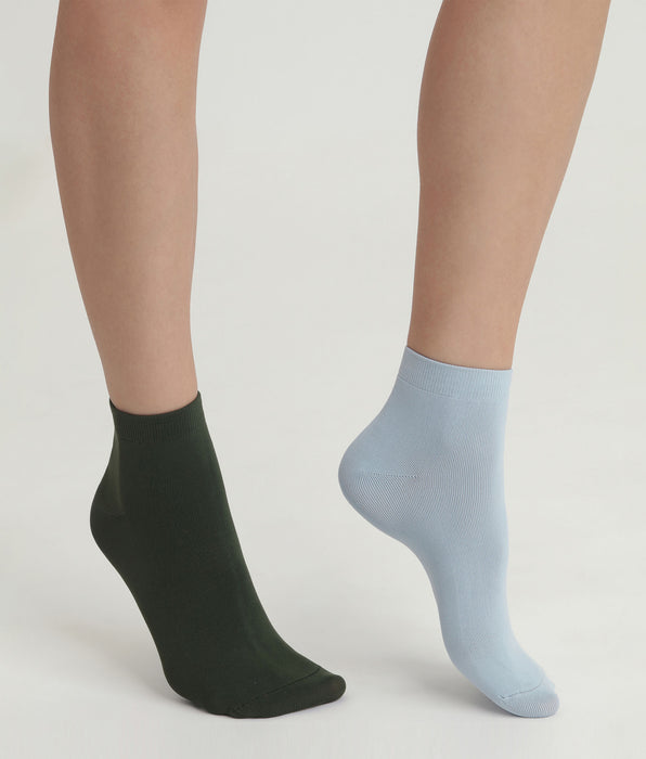 DIM Set van 2 paar damessokken Green Blue Skin