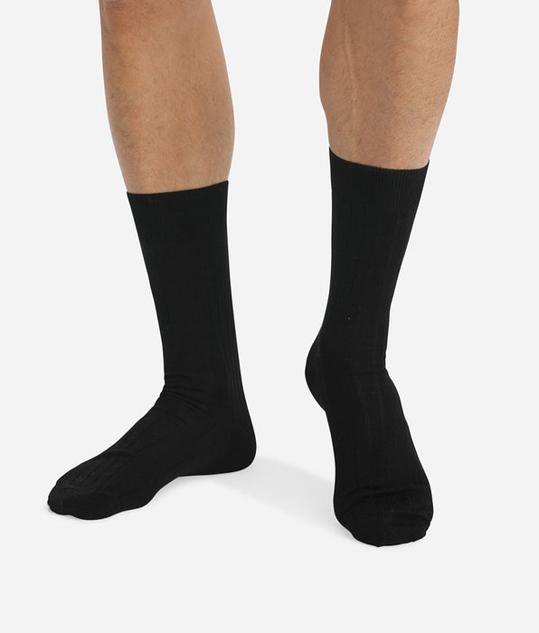 DIM Set van 2 zwarte sokken van Schots garen voor Heren