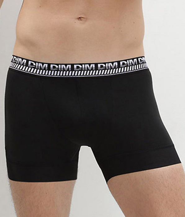 DIM Lot de 2 boxers noirs pour homme 3D Stay and Fit