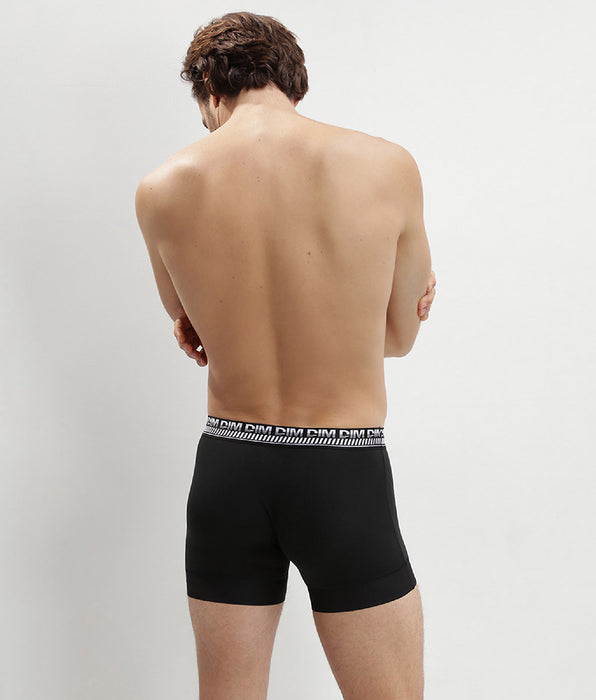 DIM Set van 2 zwarte 3D Stay and Fit boxershorts voor Heren