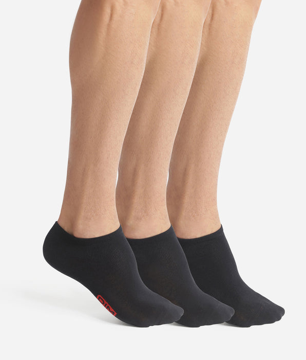 DIM Set van 3 zwarte herensokken Dim Cotton