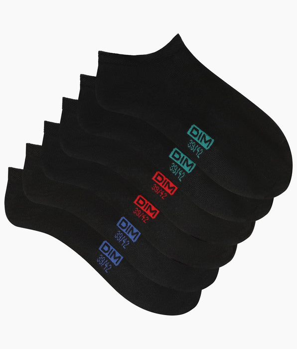 DIM Set van 3 zwarte herensokken Dim Cotton