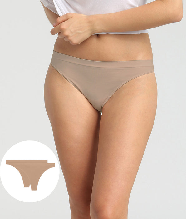 DIM Set van 2 New Skin Microvezel Strings voor dames