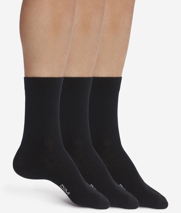 DIM Set van 3 paar zwarte DIM Comfort herensokken in katoen
