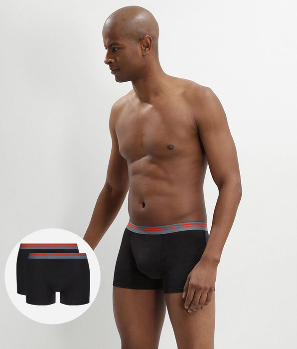 DIM Daily Colors herenset van 2 zwarte katoenen stretch boxershorts