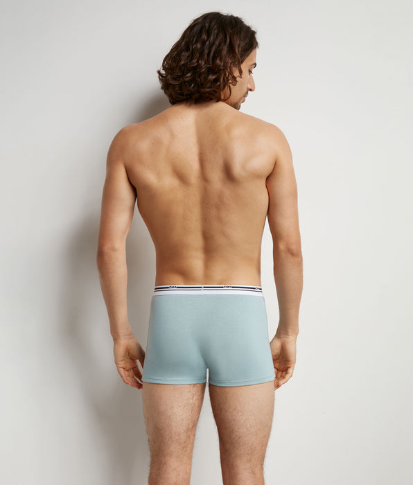 DIM Lot de 3 boxers homme coton stretch Bleu Gris Classic Colors