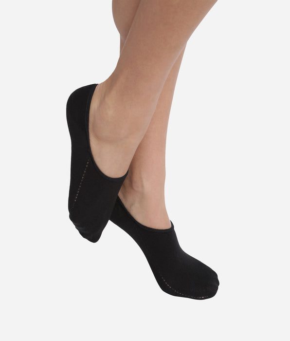 DIM Socquettes courtes femme spécial baskets en coton Noir Dim Invisifit