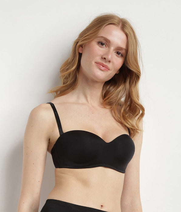 DIM Zwarte bandeau BH zonder beugel voor dames InvisiFree