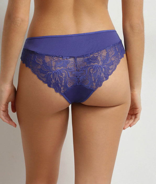 DIM Generous Essentiel slip blauw microvezel en kant