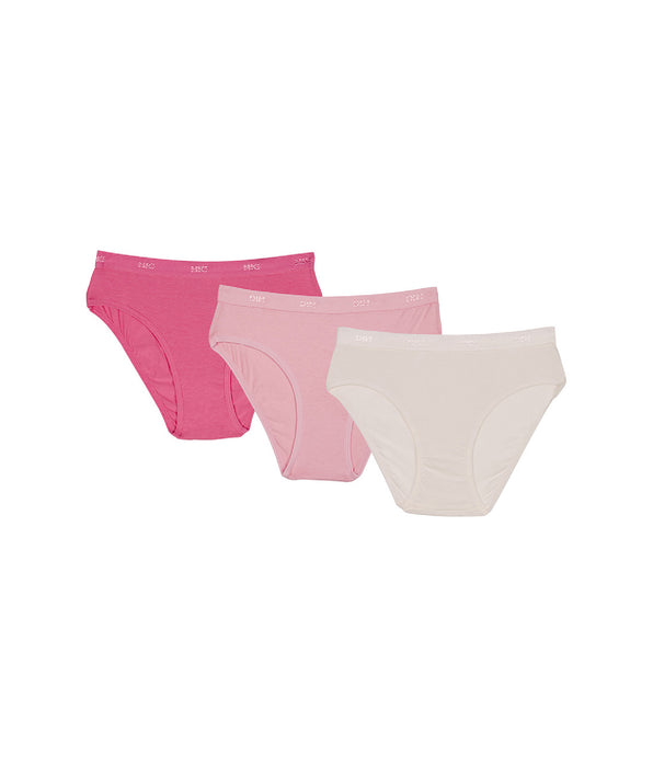 DIM Set van 3 paarlemoer en roze slips Les DIM Pockets Girl