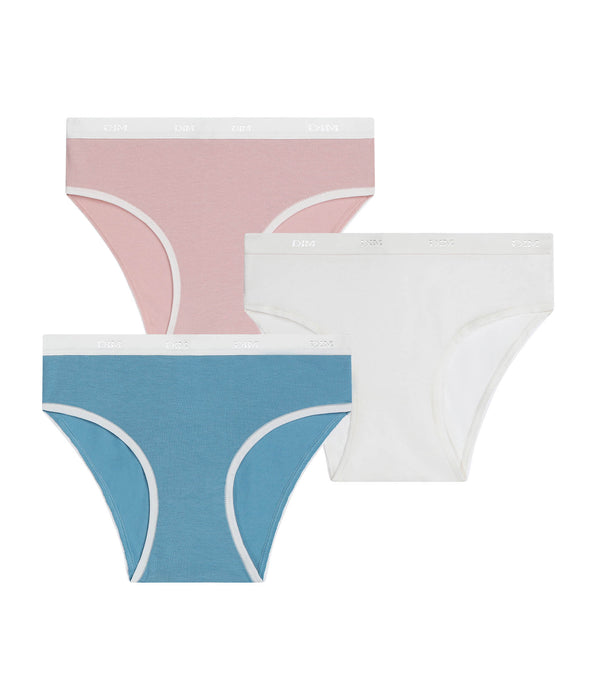 DIM Les Pockets Ecodim Kids 3-pack parelmoer meisjesslip