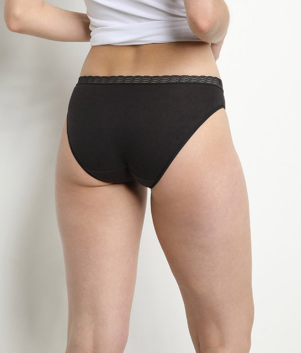 DIM Lot de 2 culottes pour Femme noir et blanc DIM Fashion