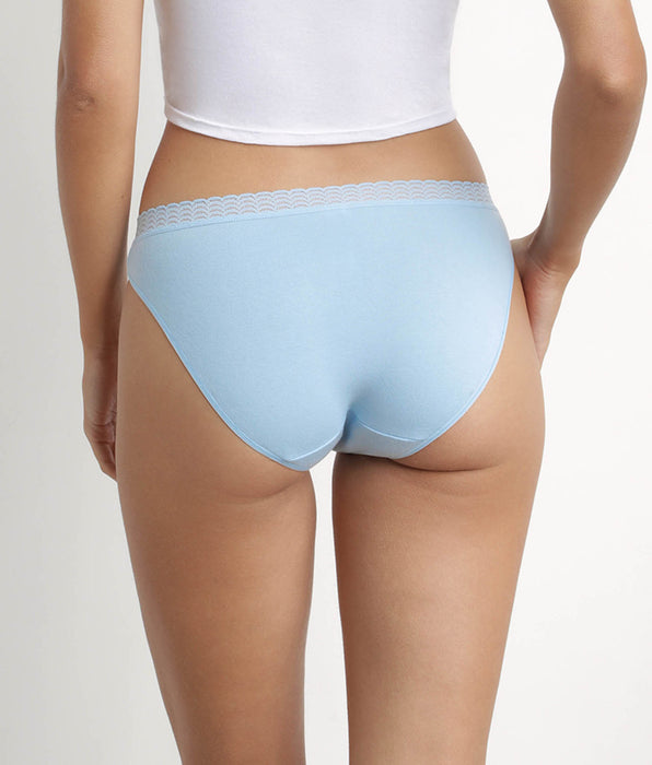 DIM Set van 2 dames slips van Cotton Stretch Grijs Blauw DIM mode
