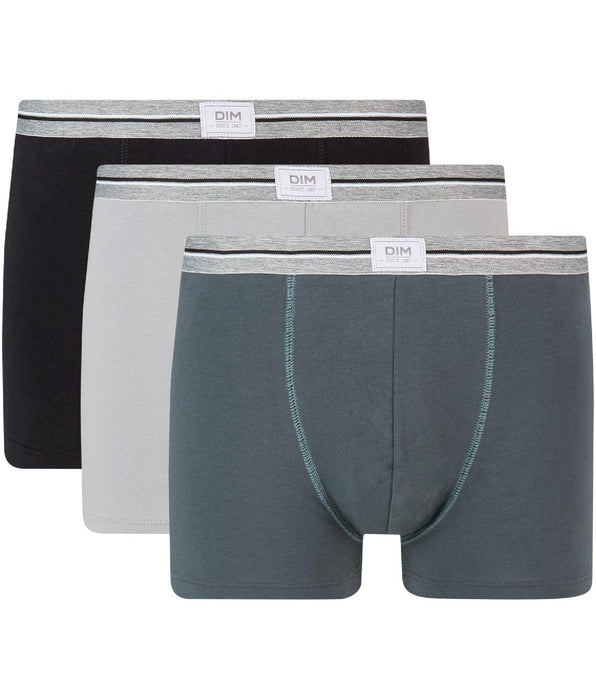 DIM Set van 3 staalgrijze zwarte Ultra Resist stretch katoenen boxershorts