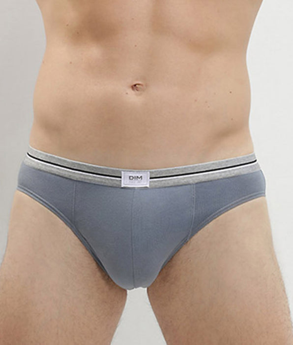 DIM Lot de 3 slips Homme Ultra Resist Coton Stretch Bleu Denim Gris