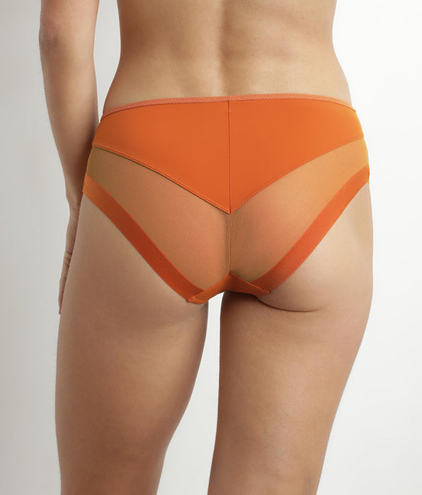 DIM Damesslip van microvezel en tule Mandarine Dim Generous