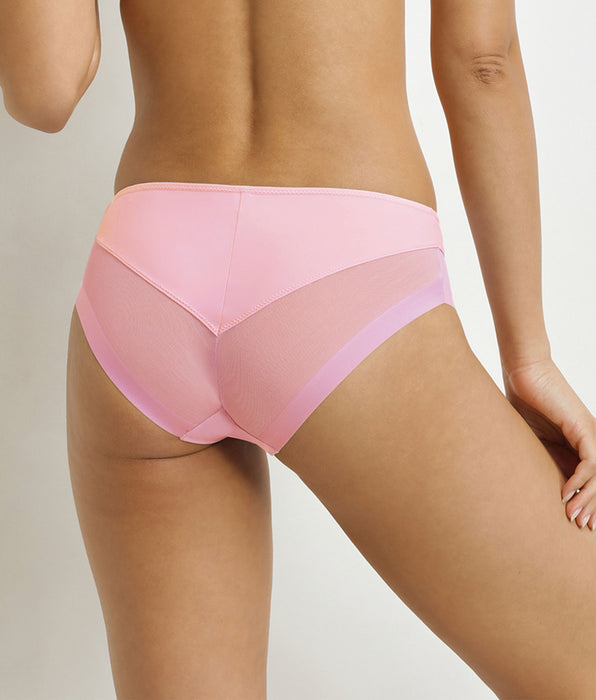 DIM Culotte femme semi-transparente Rose Fleuri Dim Generous