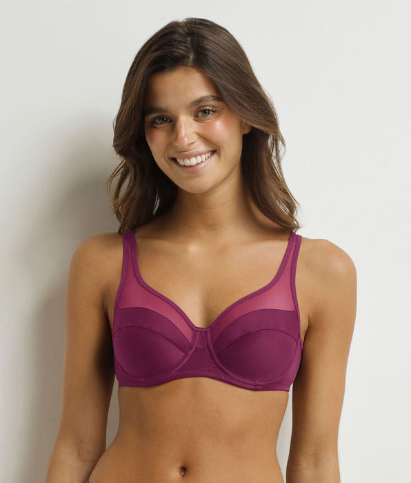 DIM Soutien-gorge emboîtant à armatures Bordeaux Generous