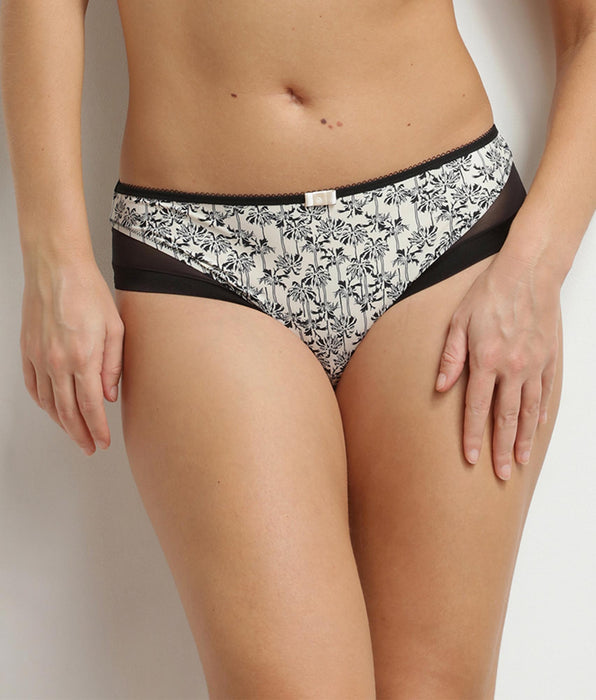 DIM Damesslip in microvezel en tule met palmboommotief Dim Generous