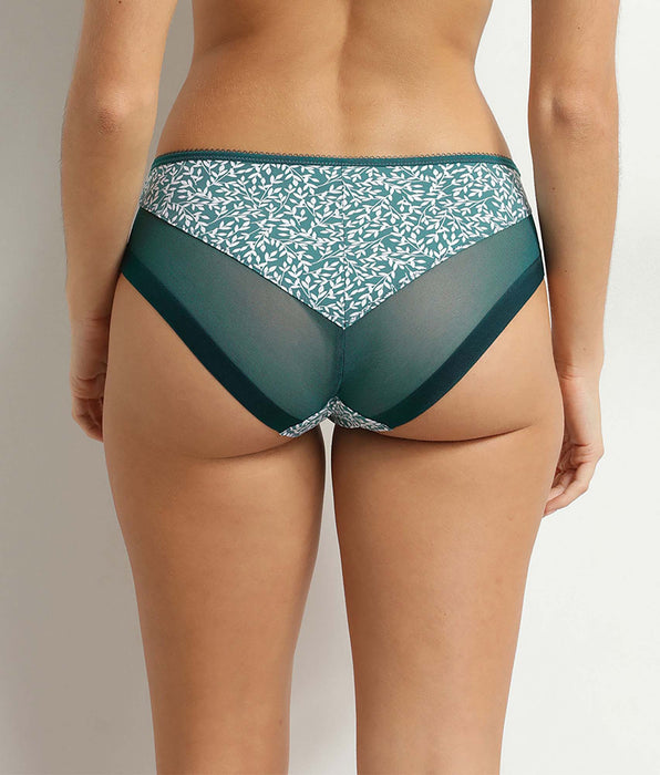 DIM Culotte femme microfibre et tulle vert hydro Dim Generous