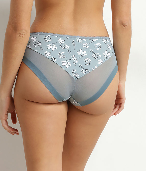 DIM Culotte femme microfibre et tulle Sauge fleurie Dim Generous