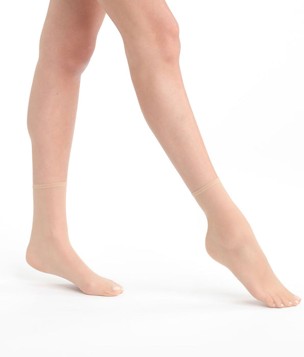 DIM Set van 2 nude ivoorkleurige damessokken Dim Sublime Voile