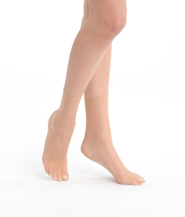 DIM Lot de 2 paires de socquettes femme Nude Sable Sublim Voile Brillant