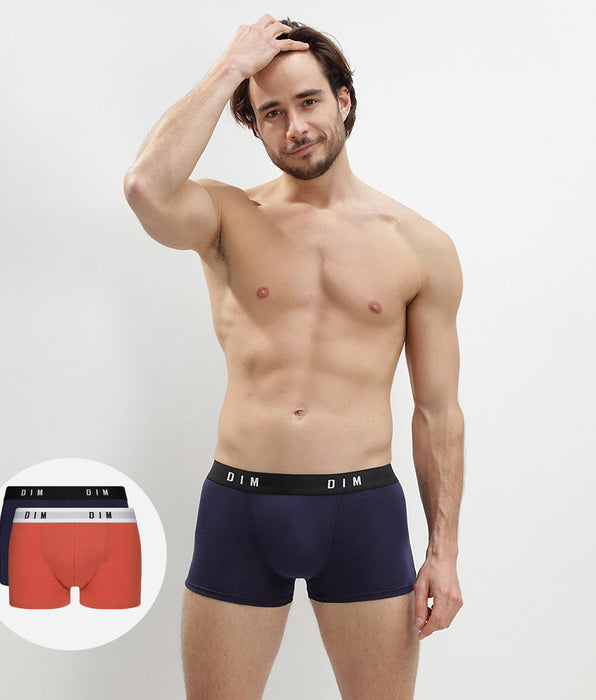 DIM Set van 2 Heren Rood Denim Blauw Stretch Katoenen Boxershorts DIM Originals