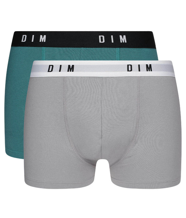 DIM Set van 2 Heren Boxershorts Cotton Stretch Steel Emerald Green DIM Originals
