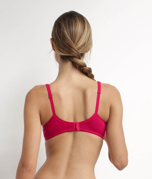 DIM Soutien-gorge emboîtant avec armatures Rouge Generous Coton Bio Dim