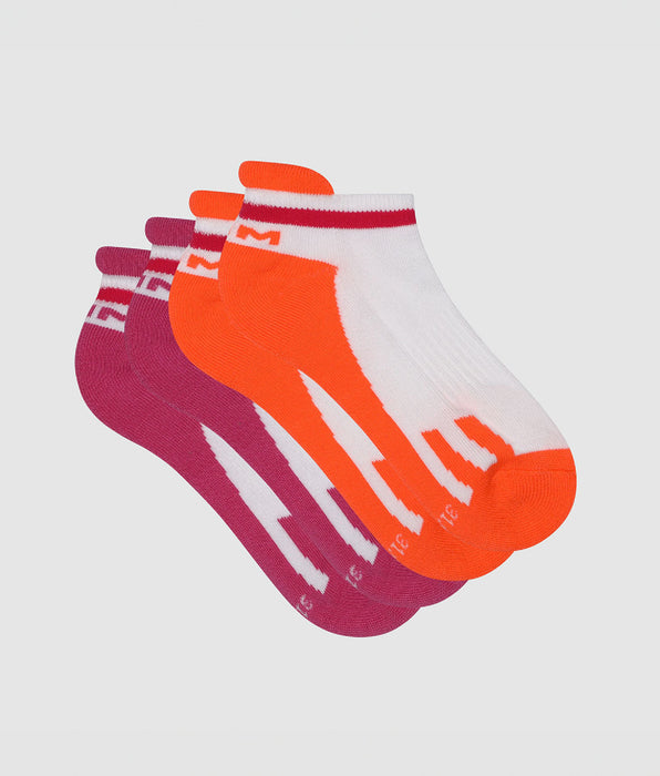 DIM Set van 2 paar Retro roze koraal kindersokken DIM Sport