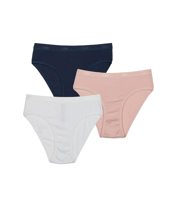 DIM Set van 3 katoenen stretch meisjes slips Clochette Blue Les Pockets