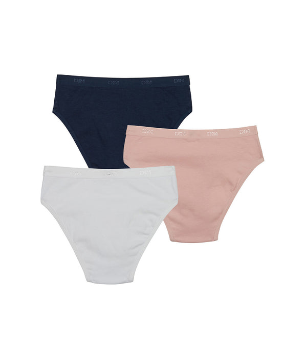 DIM Set van 3 katoenen stretch meisjes slips Clochette Blue Les Pockets