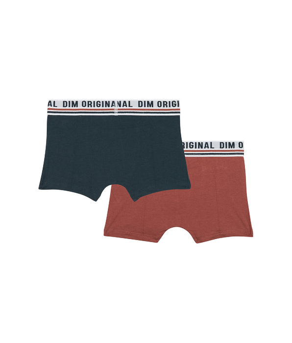 DIM Set van 2 Dim Originals Blauw Rood Retro Tailleband Stretch Katoenen Boxershorts