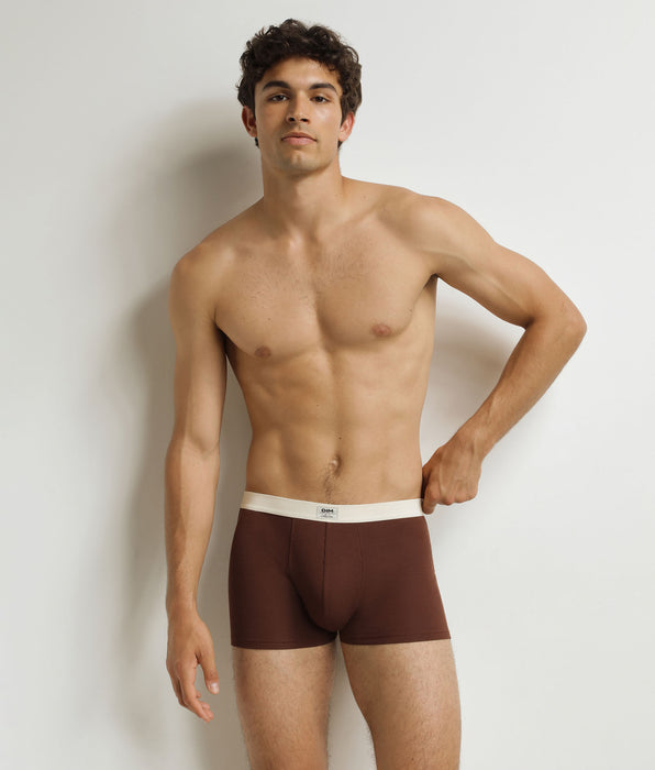 DIM Geribde boxershort voor heren Chocolade Dim Elegant
