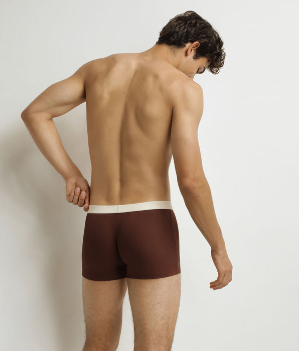 DIM Geribde boxershort voor heren Chocolade Dim Elegant

