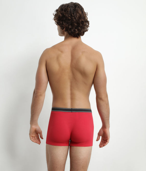 DIM Boxer homme en coton modal côtelé Rouge Addict Dim Elegant