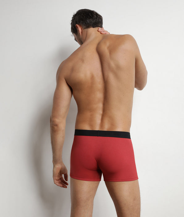 DIM Boxer homme en coton modal côtelé Rouge Dim Élégant