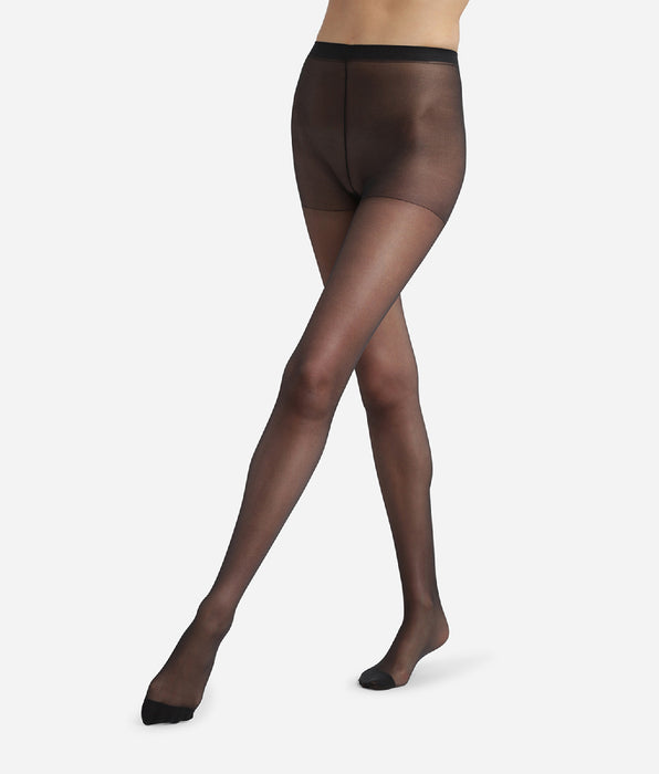 DIM Collant femme transparent voile en Lycra renforcé Noir Ultra Resist