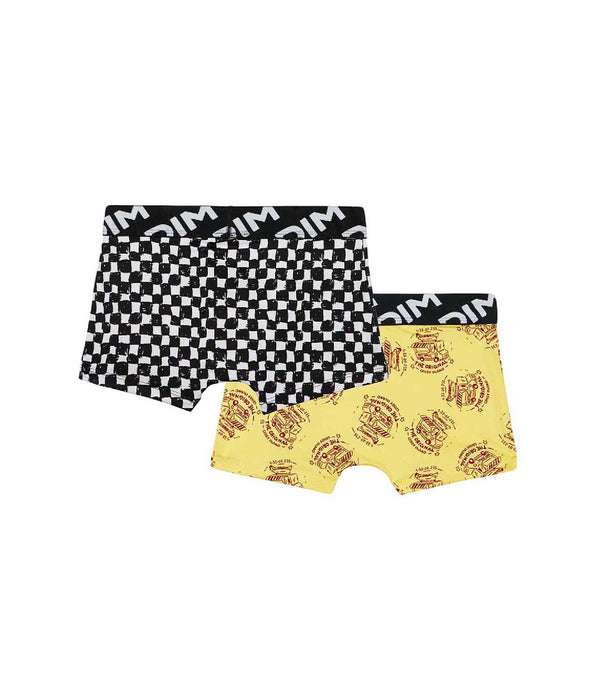 DIM Set van 2 boxershorts voor jongens van gerecyclede microvezel met ruitpatroon DIM Micro