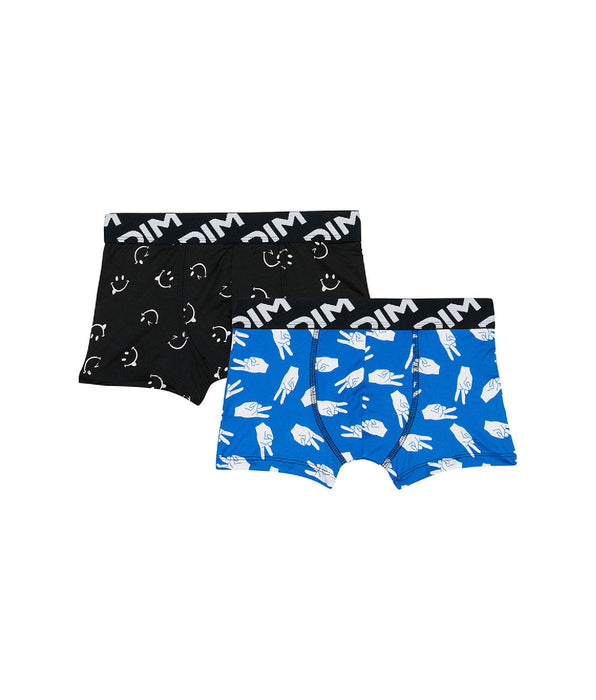DIM Set van 2 boxershorts voor jongens van gerecyclede microvezel met vredesmotief van DIM Micro
