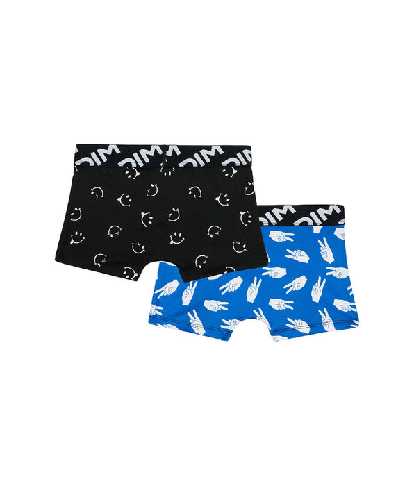 DIM Set van 2 boxershorts voor jongens van gerecyclede microvezel met vredesmotief van DIM Micro