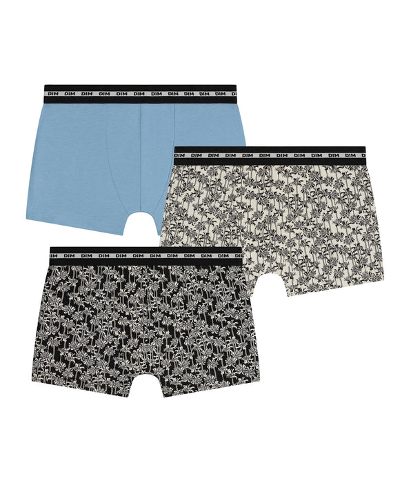 DIM Set van 3 Dim Coton Stretch boxershorts met palmboommotief voor kinderen
